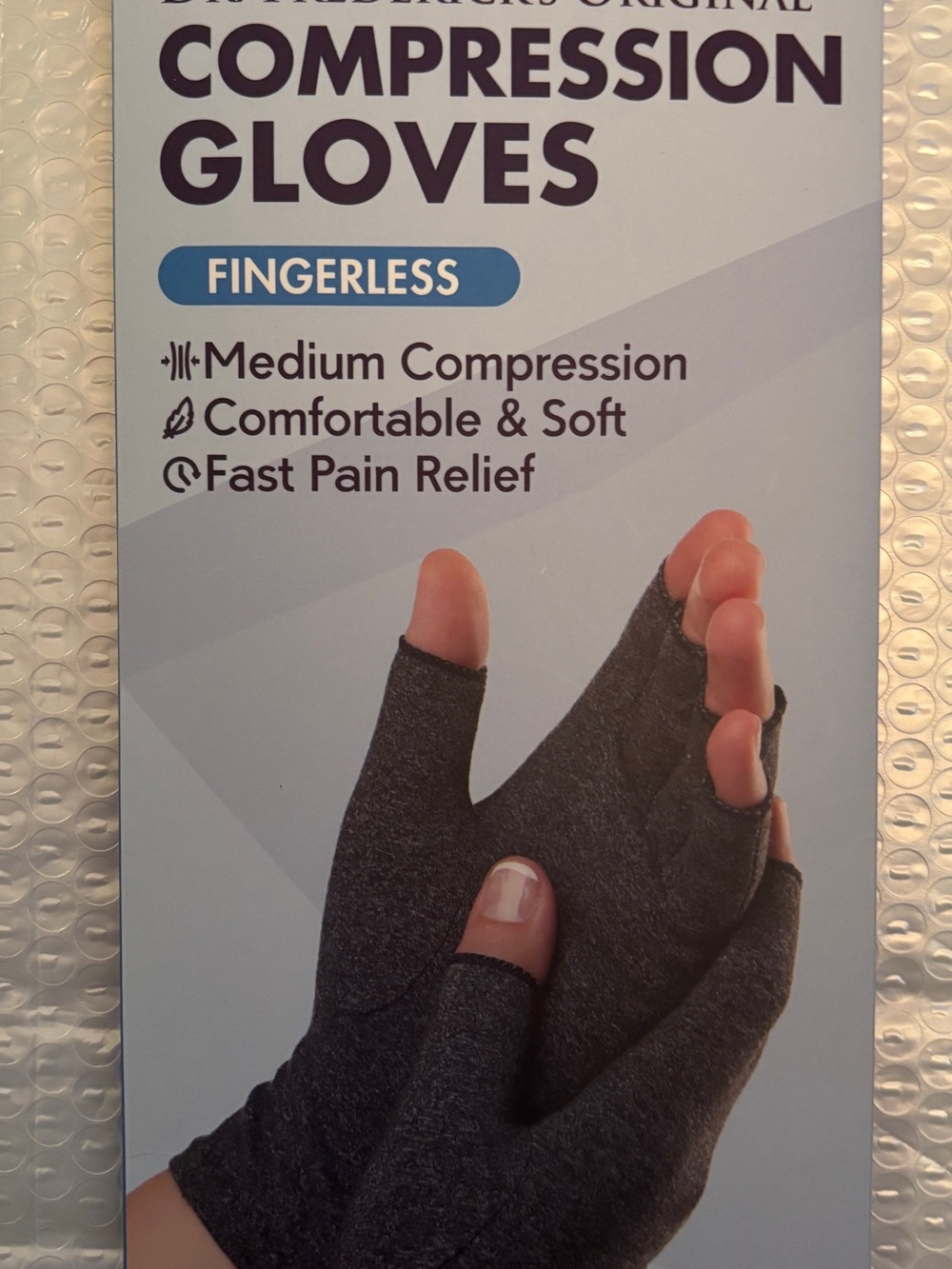 Compression Fingerless Gloves - Dark Gray
